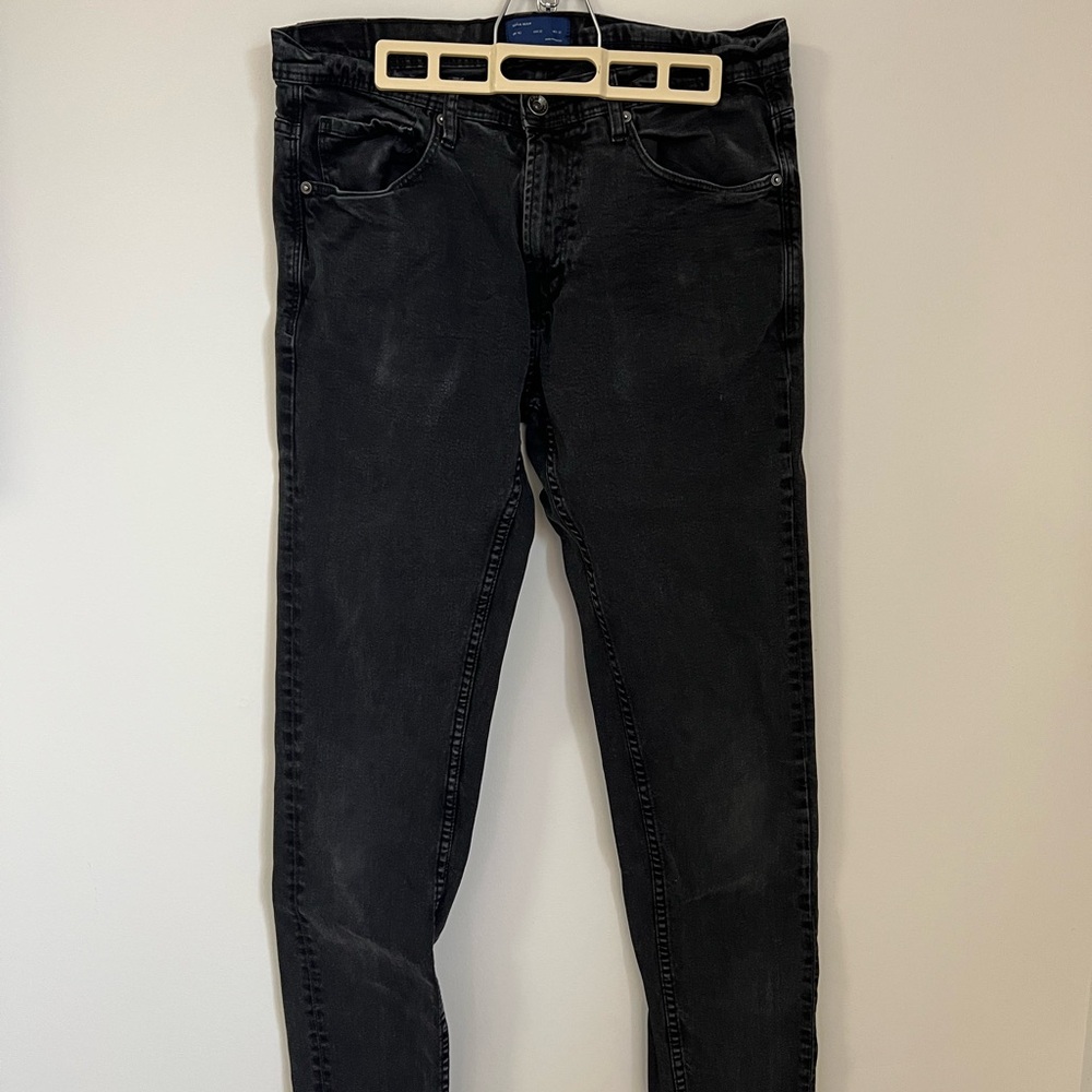 Zara Men's Acid Wash Black Skinny Jeans